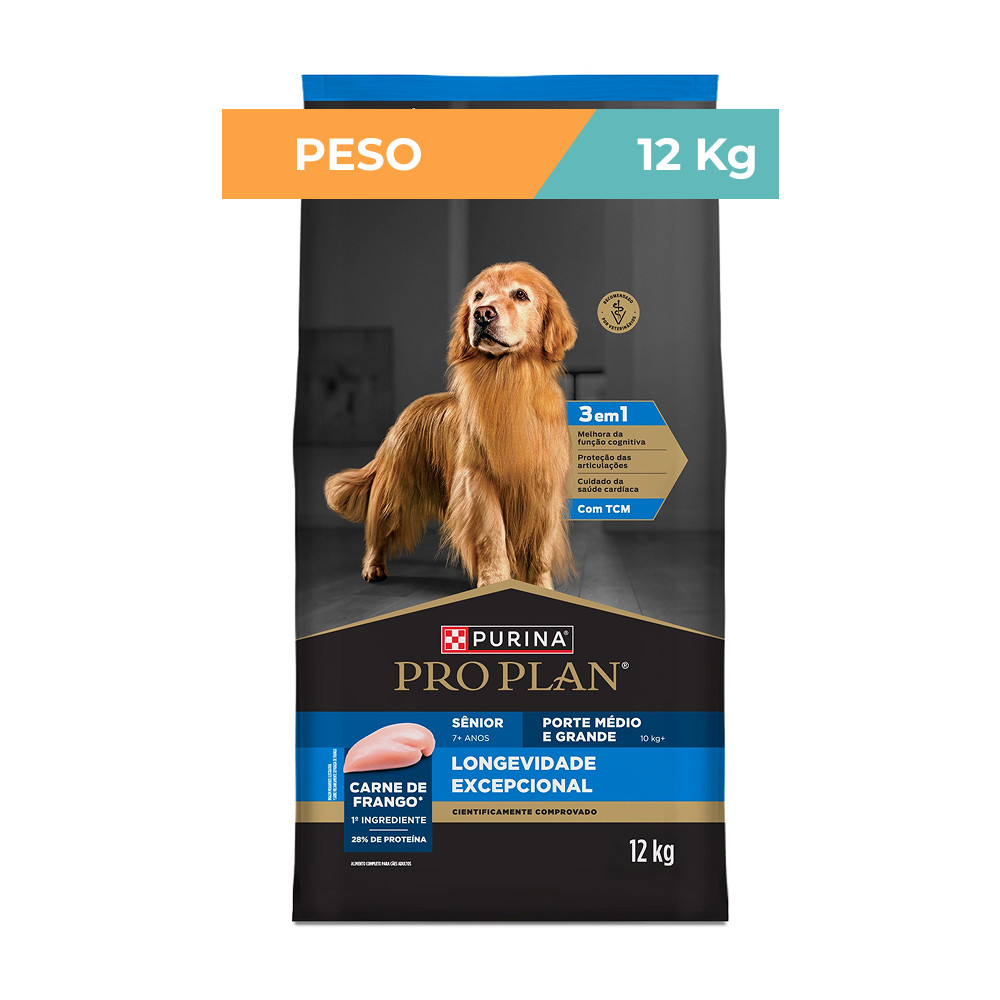 Ração Pro Plan Frango Sênior Médios Grandes 7+ 12kg