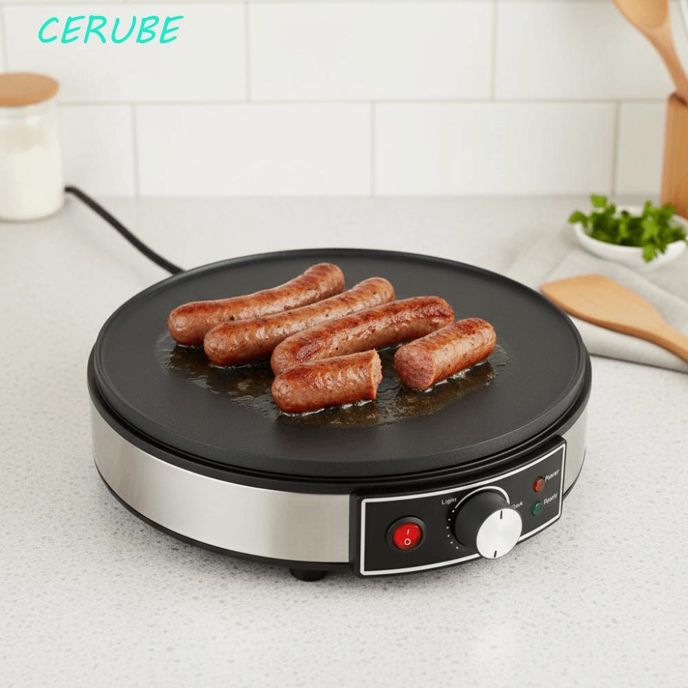 Panqueca Elétrica CERUBE | Fabricante De Crepe Elétrico De Alumínio Com Temperatura Ajustável , Frigideira Redonda Para