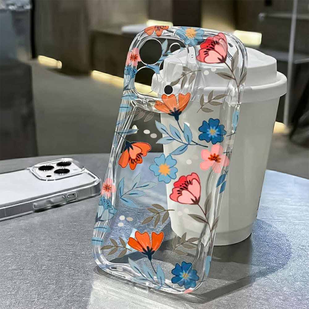 Flores em Aquarela Capa Capinha Para Samsung Galaxy A03 A04E A05 A06 A12 A13 A14 A15 A16 A23 Silicone Anti-impacto