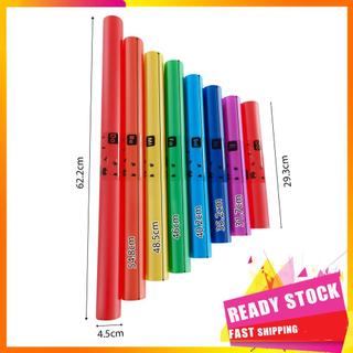 gfgfgfgg ZJchao Conjunto colorido de tubo de som musical de 8 peças, instrumento de percussão de 8 tons para