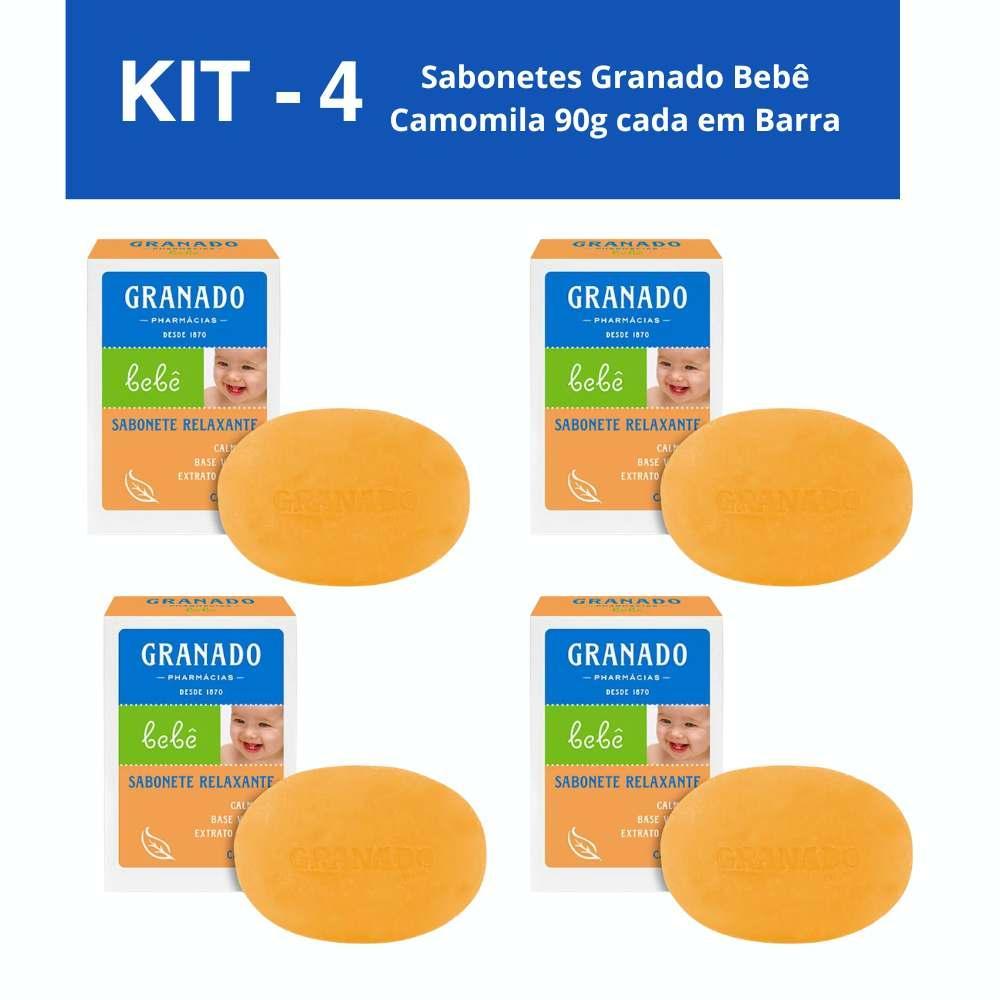 Kit 4 Sabonetes Granado Bebê Camomila 90g Barra
