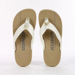 Chinelo Kenner NK6 Marrom e Off White - Masculino