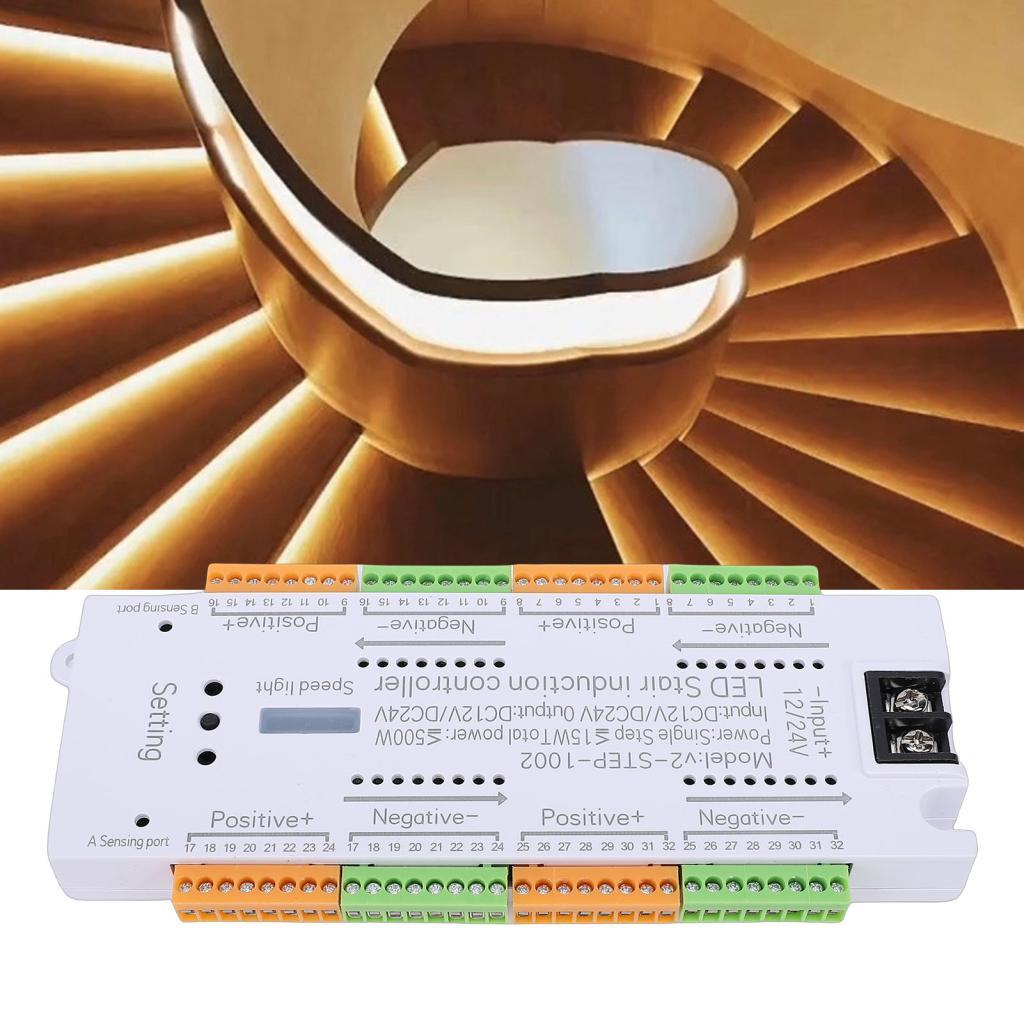 housespace.br-SIP-TW Sensor de movimento LED controlador de luz de escada 32 canais degrau automático de escada para
