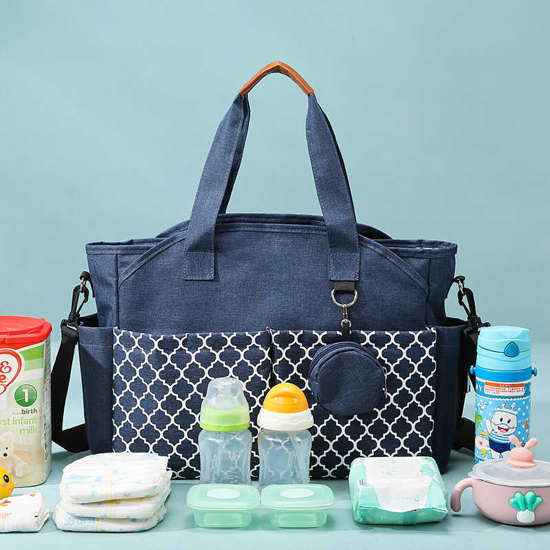 Moda mamãe bolsa de ombro bolsa mensageiro grande capacidade bebê mamãe com bebê Outing bolsa mãe bebê Casual All-Match
