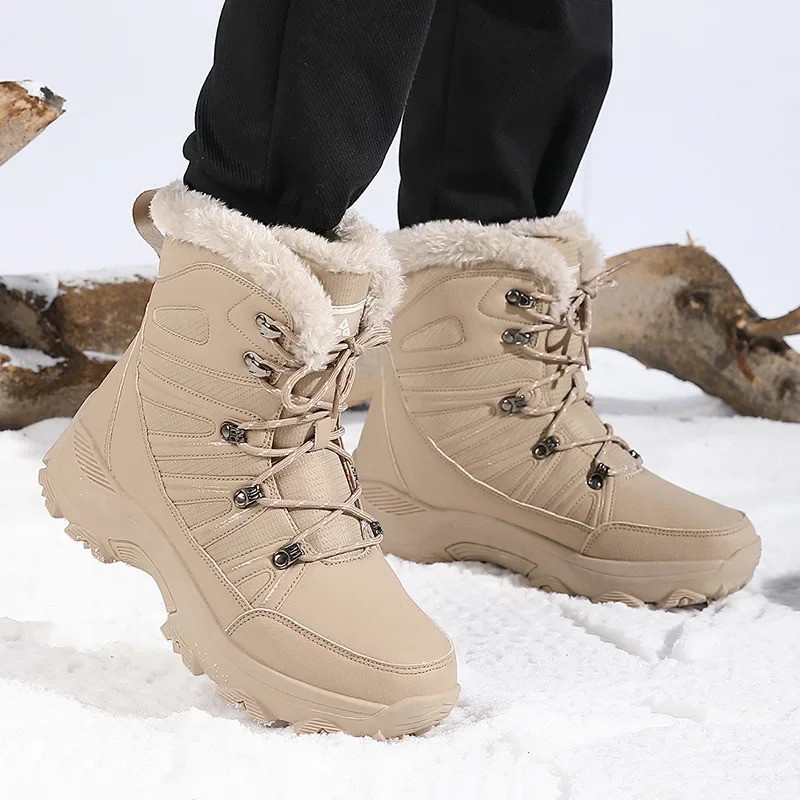 Botas de Caminhada de Inverno para Homens, Botas Militares de Pelúcia, Botas Táticas de Infantaria Grossas para Atividad