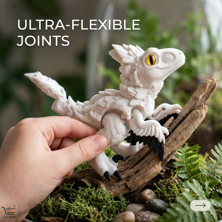 Velociraptor Articulado Impressao 3D Esqueleto Dinossauro Enfeite Gabinete PC Gamer Setup Decoracao