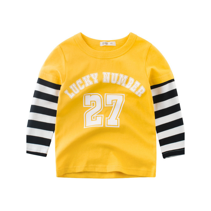 27 crianças primavera roupas infantis puro algodão versão coreana meninos manga comprida camiseta crianças meninas bebê 