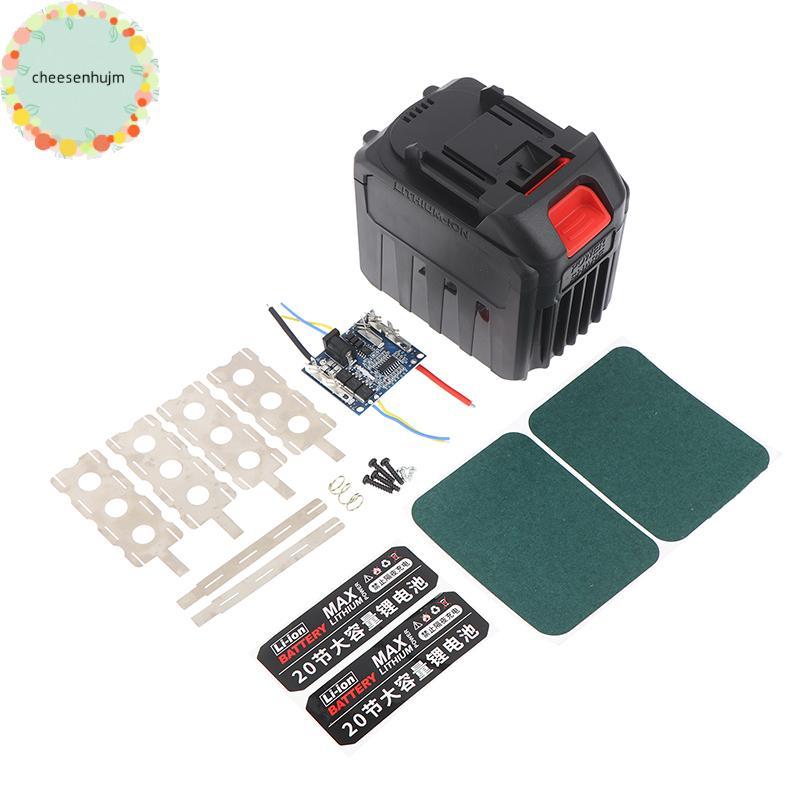 cheesenhujm 20 X18650 Para Mak 60A 21V Li Bateria Caso BMS Equilíbrio Carregamento PCB Placa De Circuito Indicador LED B