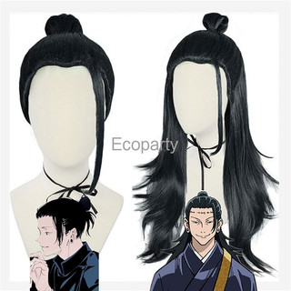 Anime Peruca Jujutsu Kaisen Cosplay Perucas Suguru Geto Kenjaku Cabelo Preto De Festa Sintética De Alta Temperatura + Bo