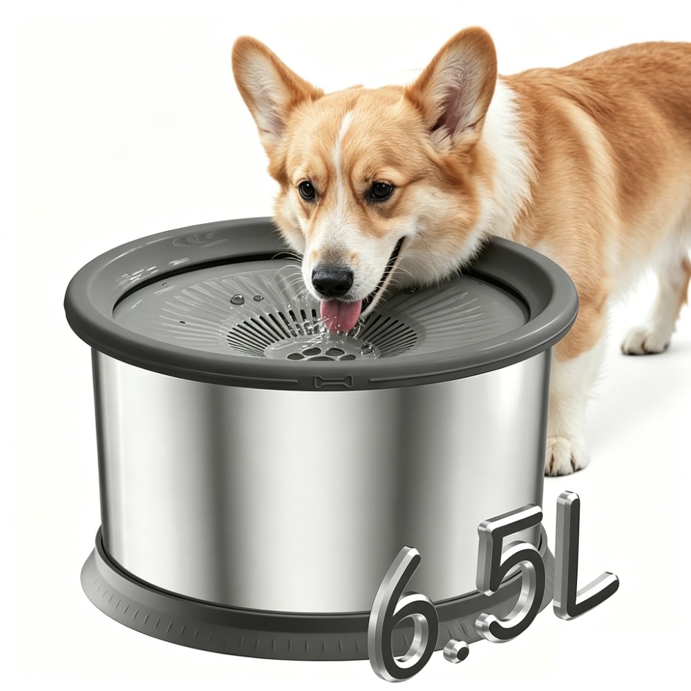 Newpet 6.5L Bebedouro Flutuante Inteligente Pelos Secos Para Cães e Gatos Anti-Respingo, Não Molha o Focinho Pet