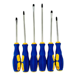 Kit Chave Fenda Phillips 6 Peças Hongguang Cabo Ergonômico