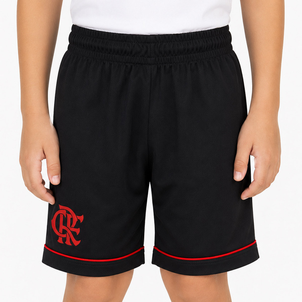 Calção Flamengo Raio Infantil Preta
