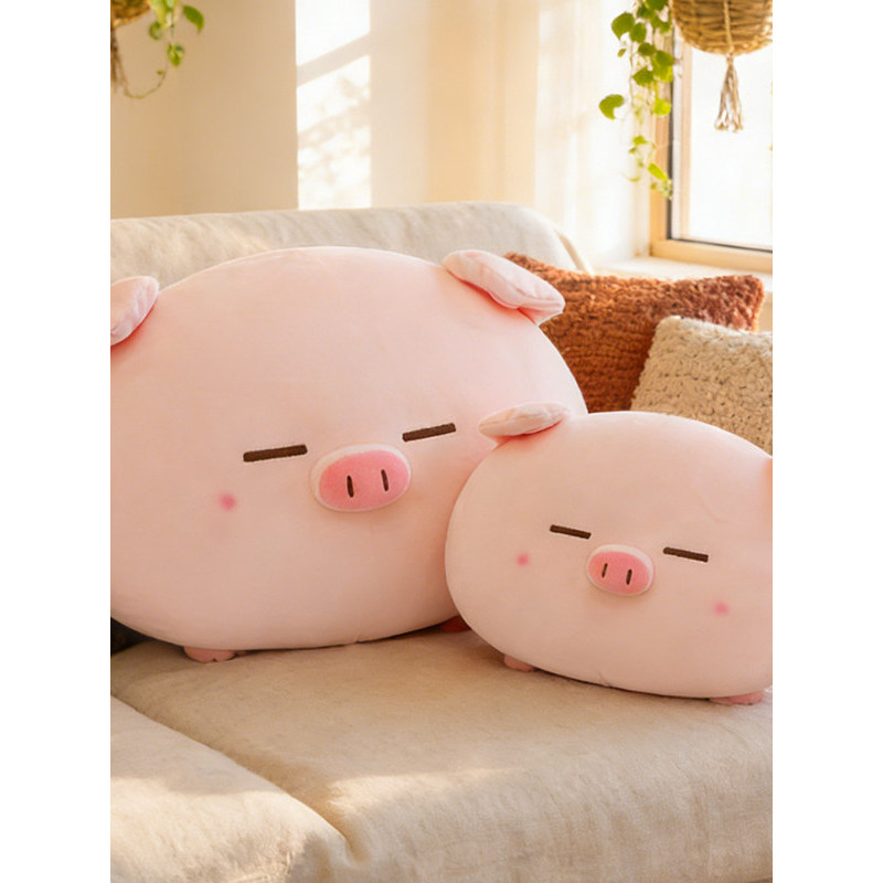 Bonito rosa grande rosto porco cabeça porco boneca de pelúcia travesseiro dos desenhos animados travesseiro cintura apoi