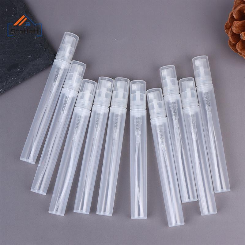 [Scarlett] 10 Unidades 2/3/5ML Mini Frasco De Perfume Vazio De Plástico Transparente Recarregável Recipiente Atomizador