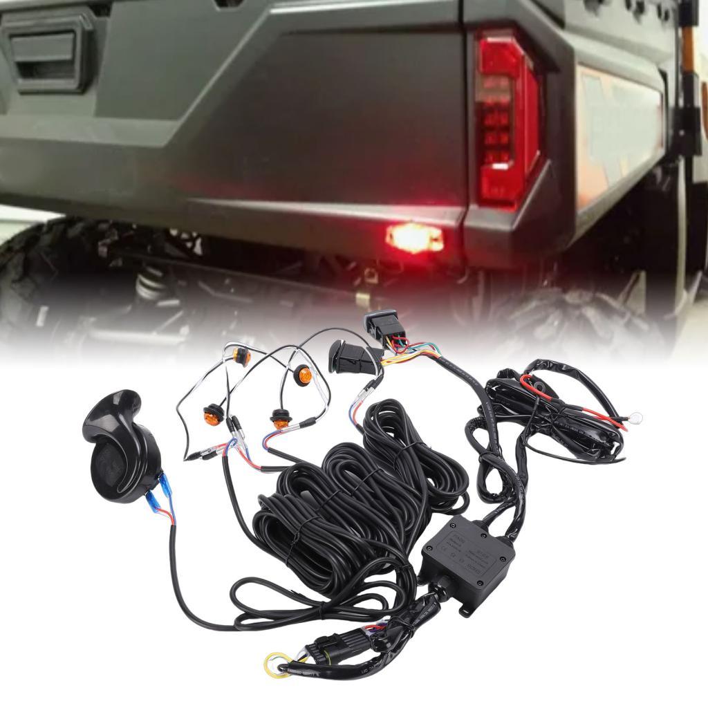 Kit de sinal de volta utv atv com interruptor rocker 110d chifre led âmbar luz plug and play substituição universal