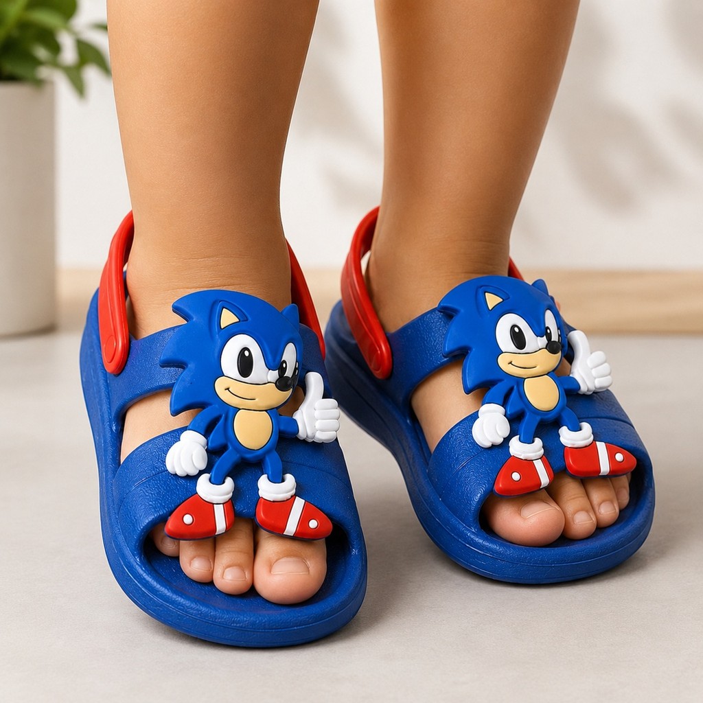 Papete Infantil Menino Confortável Antiderrapante Leve Macia Flexível Sandália Masculina