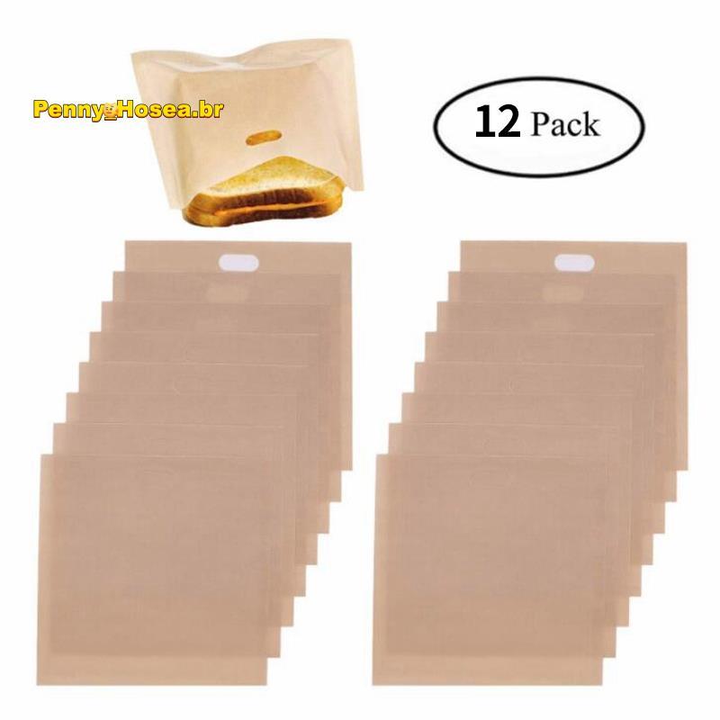 [Vendas Quentes P] 12 Peças Saco Reutilizável Antiaderente De Cozimento De Pão Sacos De Sanduíche Torradas Microondas Aq