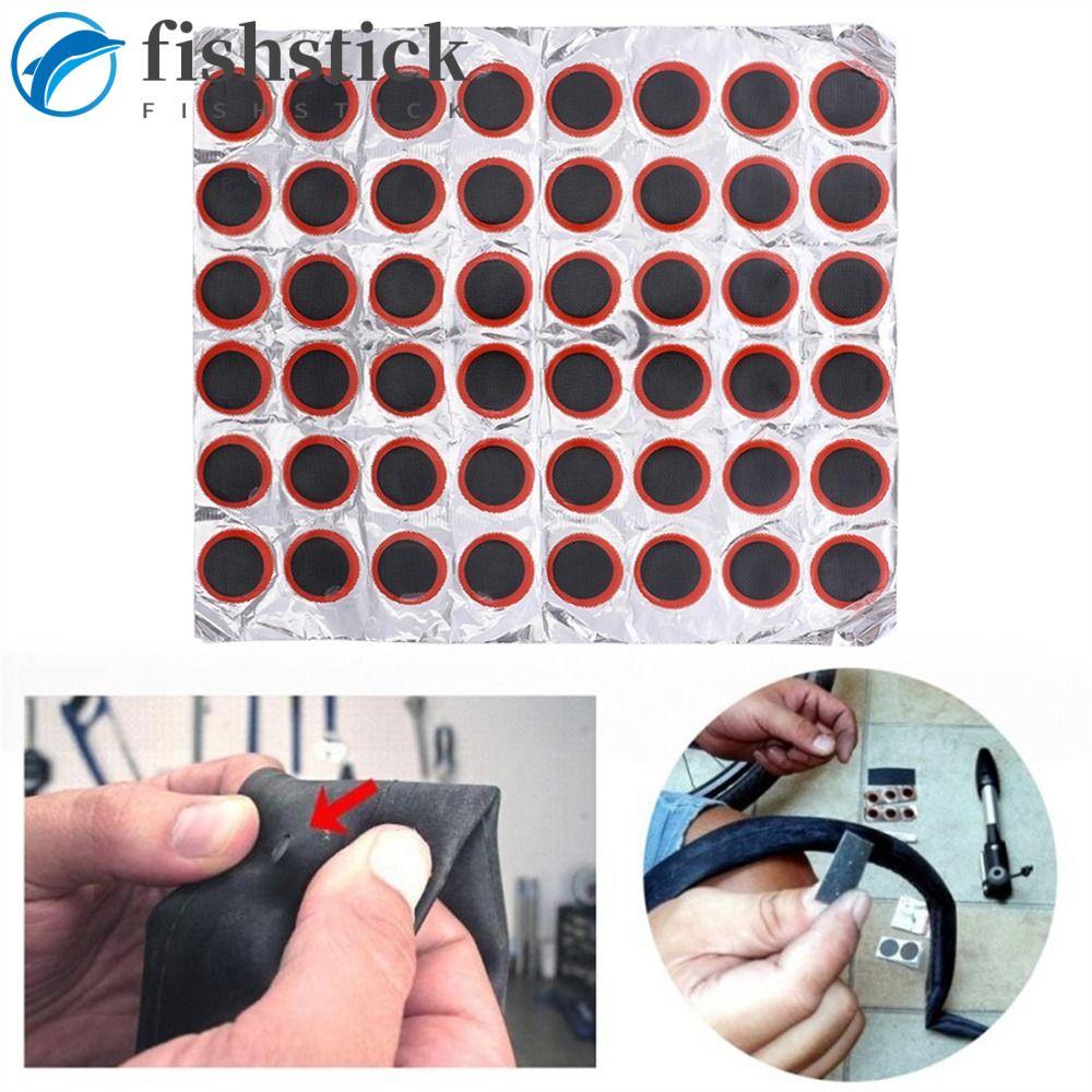 FISHSTICKA Patches De Punção De Borracha 25mm Peça De Ciclismo 48 Peças Ferramentas De Reparo De Ciclo De Tubo Interno