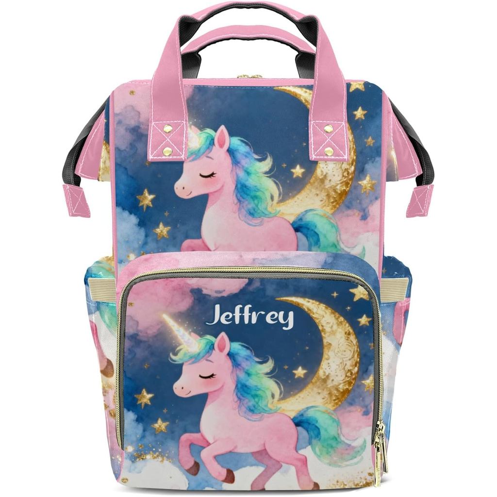 Bolsa Personalizada com Nome de Mãe, Mochila de Fraldas Impermeável para Pai e Mãe, para Chá de Bebê para Meninos
