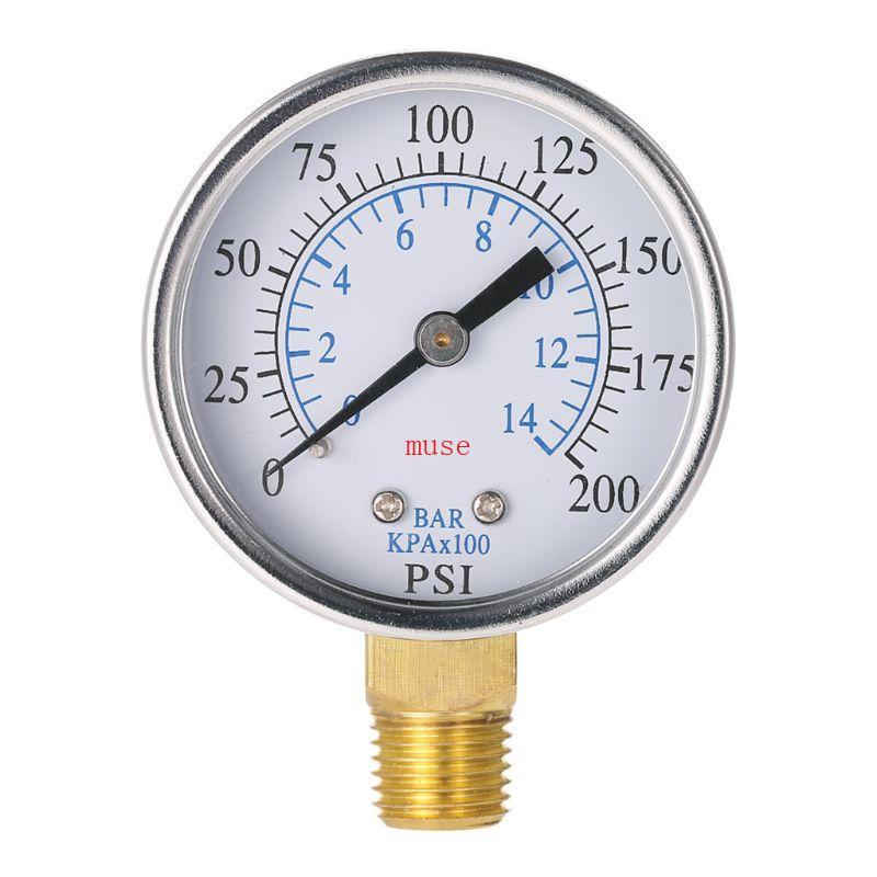 Medidor Pressão Utilitário Mostrador 1 4 NPT Metal Montagem Para Caixa 0-200 0-14