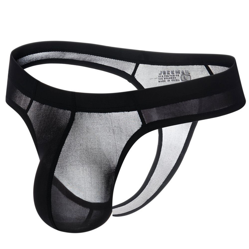 Biquíni Masculino Sexy Jockstrap Cueca Breve Seda Gelada Transparente Como Roupa Íntima Ou De Banho JOCKMAIL