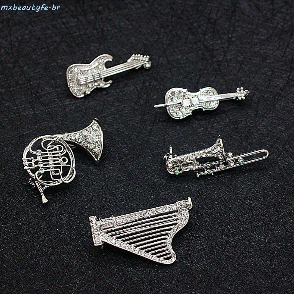 MXBEAUTYFE Broche Feminino Acessórios De Roupas Sax Guitarra Diária . De Partitura Musical Harp