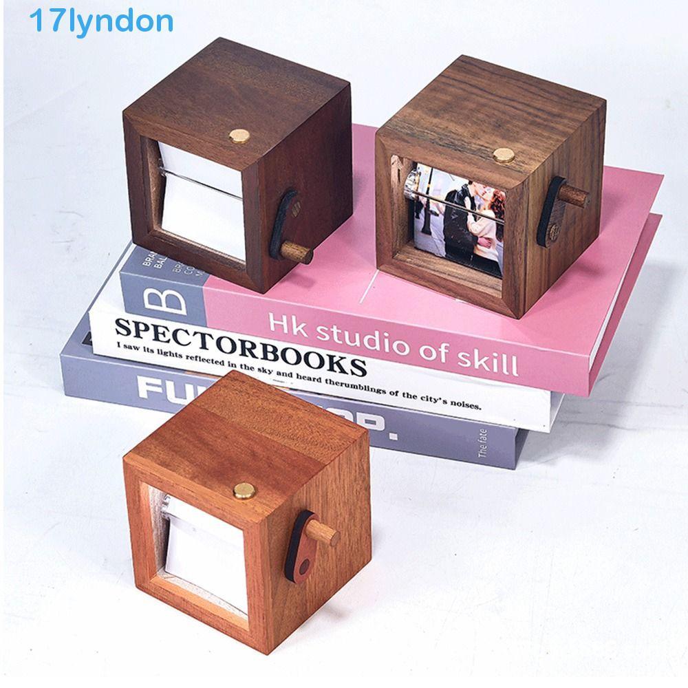Álbum De Fotos Giratório LYNDON DIY , Moldura Decorativa Luminosa Do Livro Da Aleta Foto Manivela