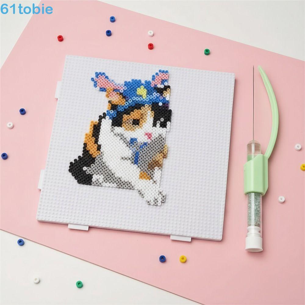 TOBIE Perler Grânulo Clipes Caneta , Criativo Artesanal Fusível Feijão Pinça , 2.6mm DIY Handheld Colagem Agulha