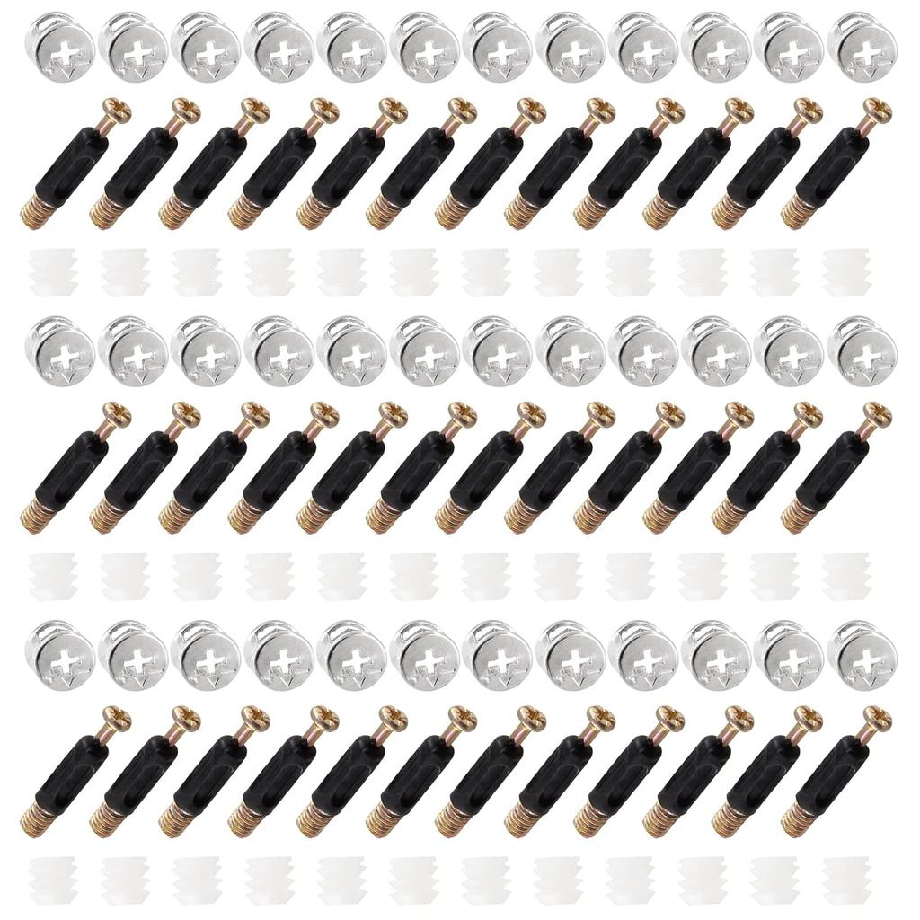 36 Conjuntos de Kit de Conexão para Móveis 3 em 1, Parafusos de Came M6 x 35mm, Porcas de Travamento de Came de 15mm, co