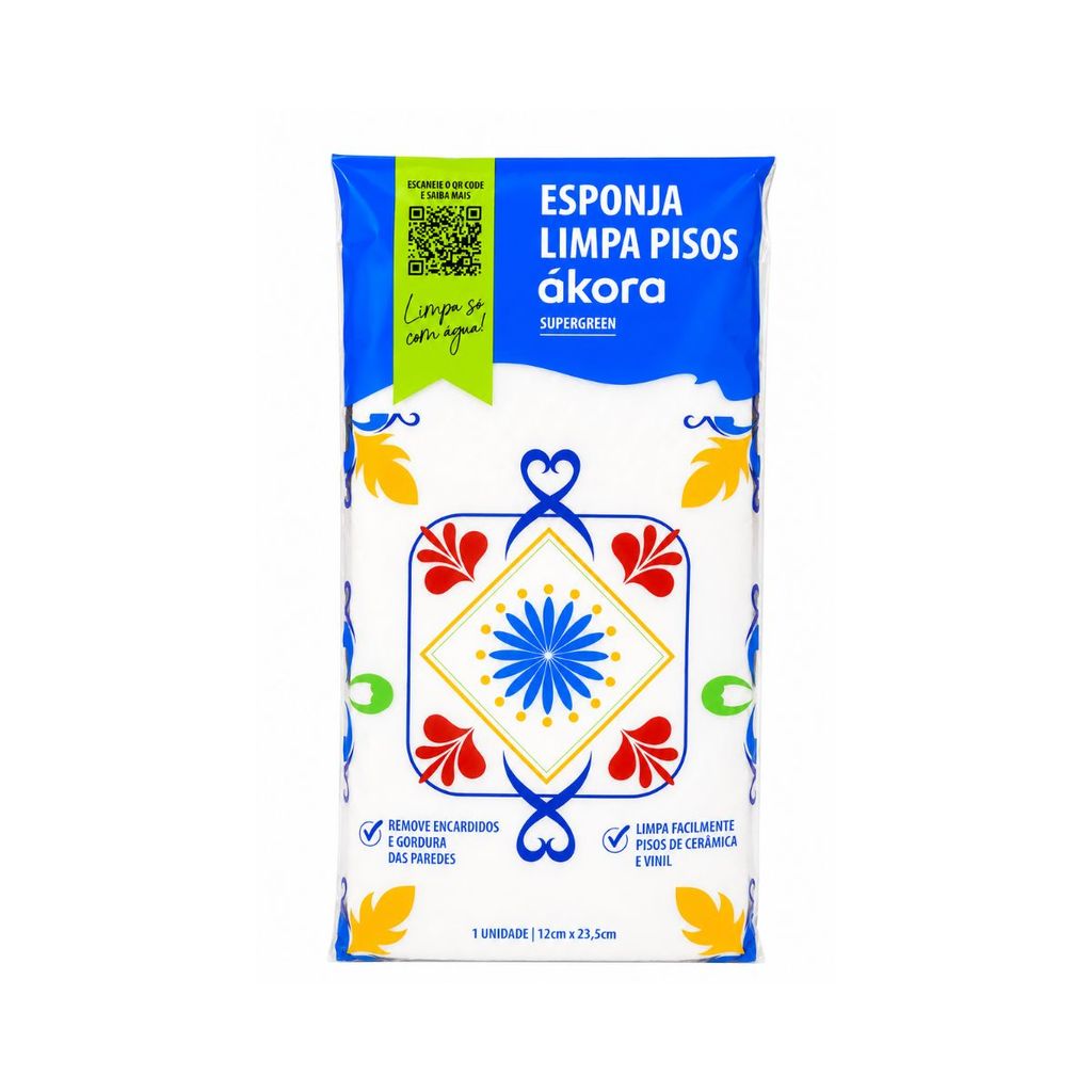 Esponja Limpa Pisos e Paredes Supergreen (1und) AkoraEsponja suoe