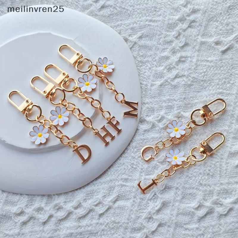 MEL Metal Margarida Carta Chaveiro Moda Az 26 Letras Encantos Do Telefone Móvel Porta-Chaves Saco Pingente Acessórios Ca