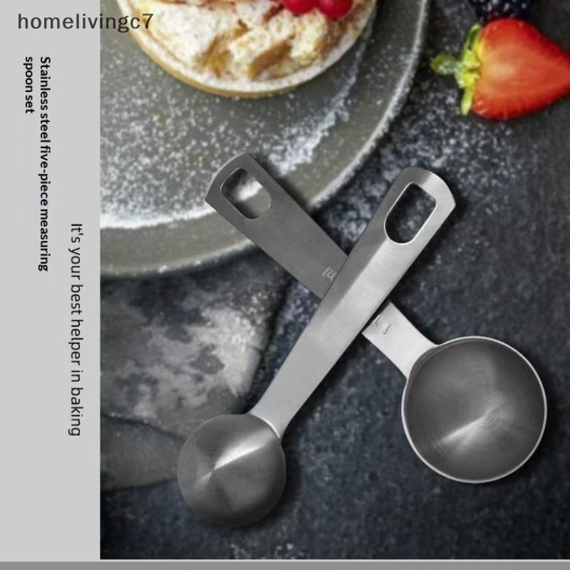 Colher Medidora De Aço Inoxidável HomeLiving 1/5/6 Peças Conjunto Com Régua De Medição De Escala Cozinha Café Cozinhar F