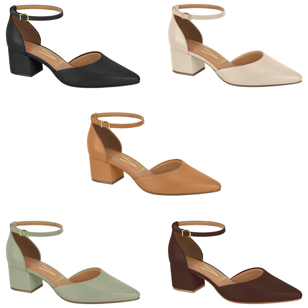Sapato Scarpin Vizzano Bico Fino Salto Baixo Preto