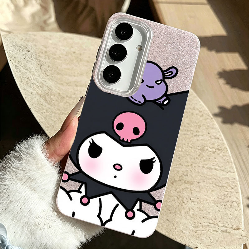 Capa Glitter Para Samsung A17 A07 A06 A15 A16 A14 A13 A12 A32 A56 A36 A55 A54 A23 S26 S25 A56 Bonito Kuromi BakuCartoon 