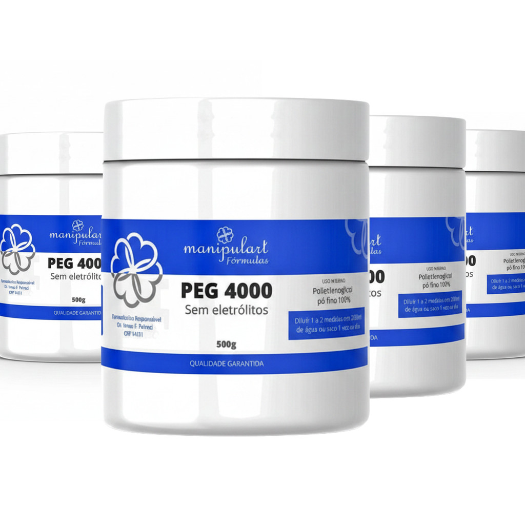 Peg 4000 Polietilenoglicol Puro Pó 2kg (4un x 500g)