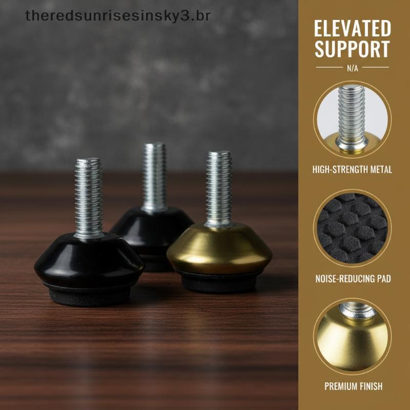 TSBR 4 Peças Niveladores De Móveis De Metal Ajustáveis Pés Perna M6 * 15 * 23MM Parafusos De Rosca Para Base De Máquina