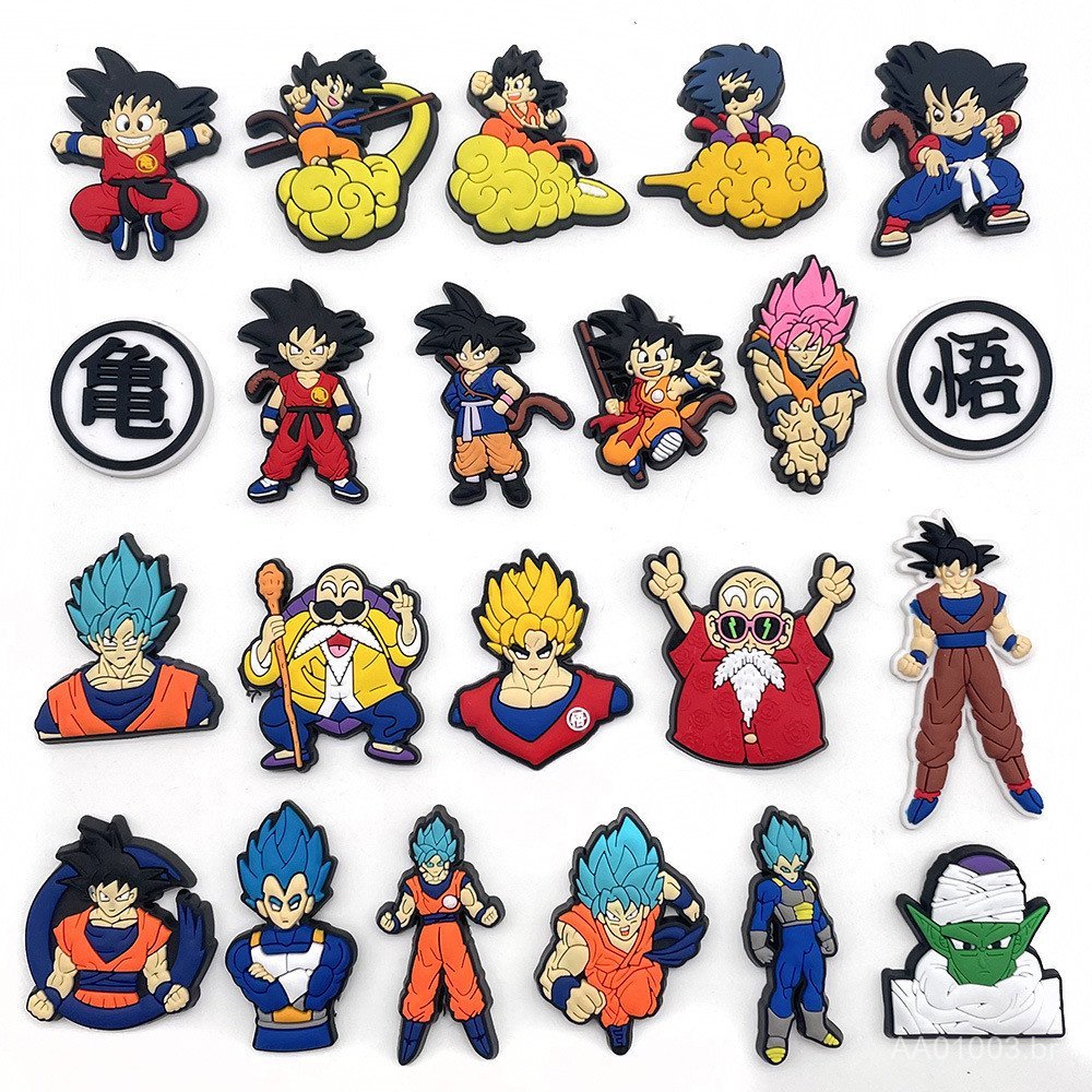 Charms para Sapatos Dragon Ball Croc, Charms de PVC para Sapatos, Fivelas para Sapatos, Pulseiras, Acessórios DIY para S