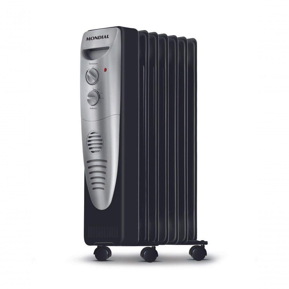 Aquecedor a Óleo Mondial A-06 Preto e Prata 220V