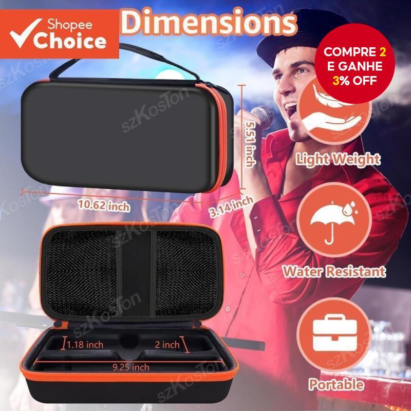 Bolsa De Armazenamento Portátil , Estojo De Transporte De Microfone Sem Fio Para Sistema De Dois Microfones JBL