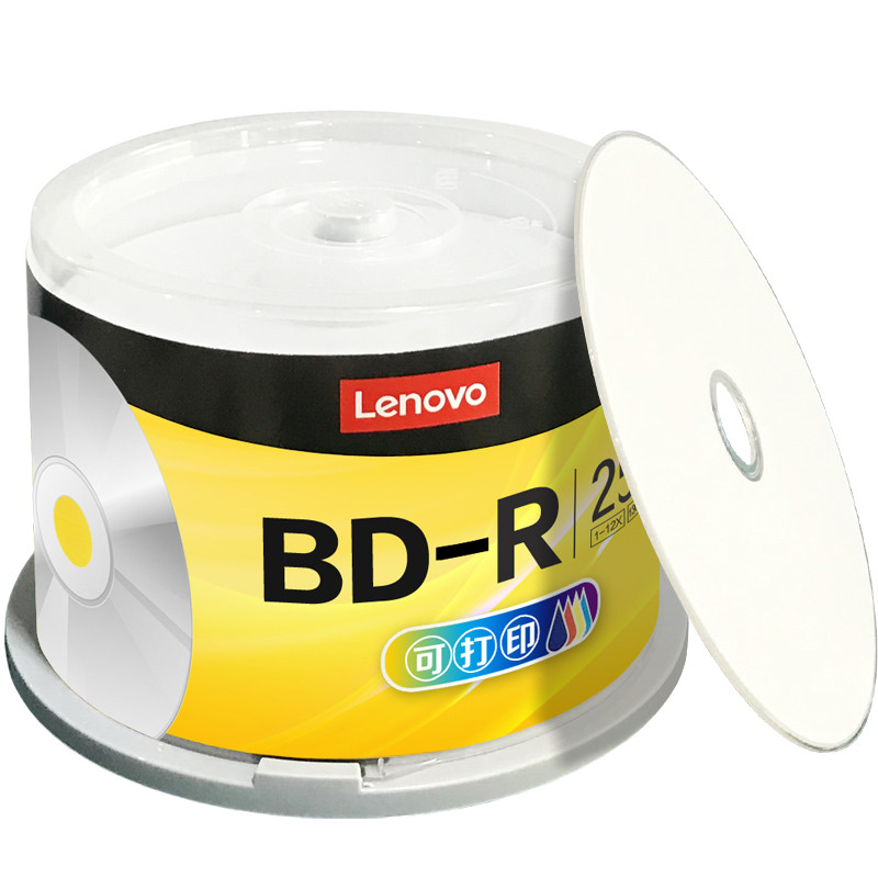 Lenovo 25G Blu-ray para impressão BD-R Blu-ray Disco em branco de 1-12 velocidades 50GB 1-6x Taiwan Disco de gravação gr