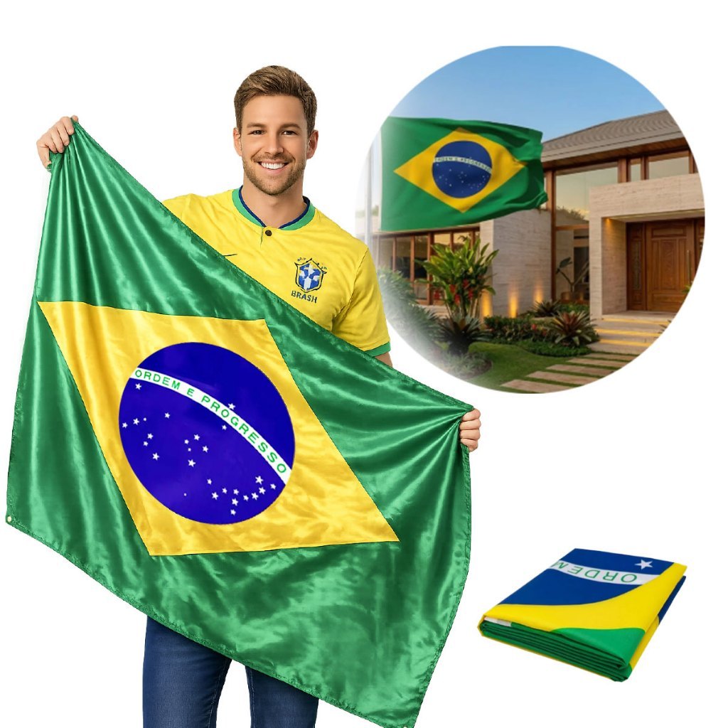 Bandeira do Brasil 150x90 Grande Copa do Mundo Jogos Seleção Torcida Resistente Premium