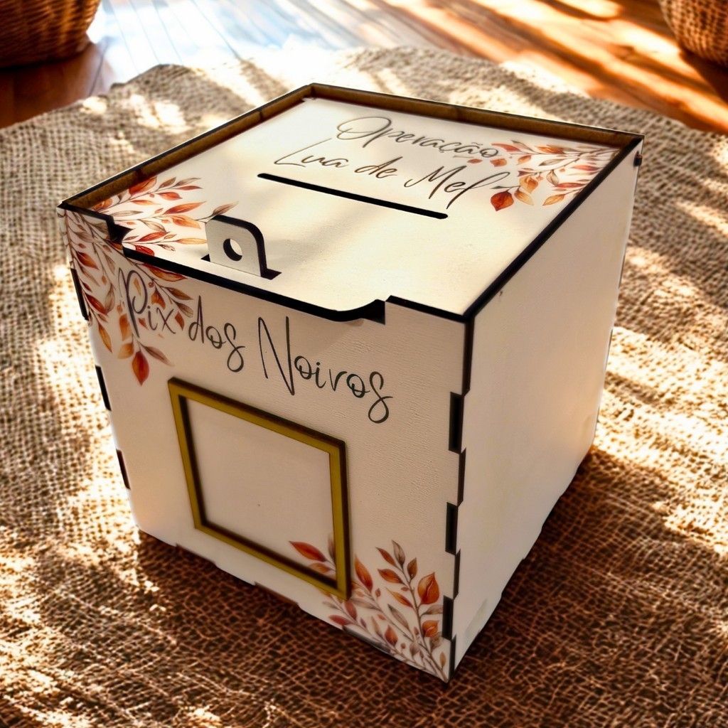 Caixa PIX Casamento Operação Lua de Mel – Estampa Flores Terracota