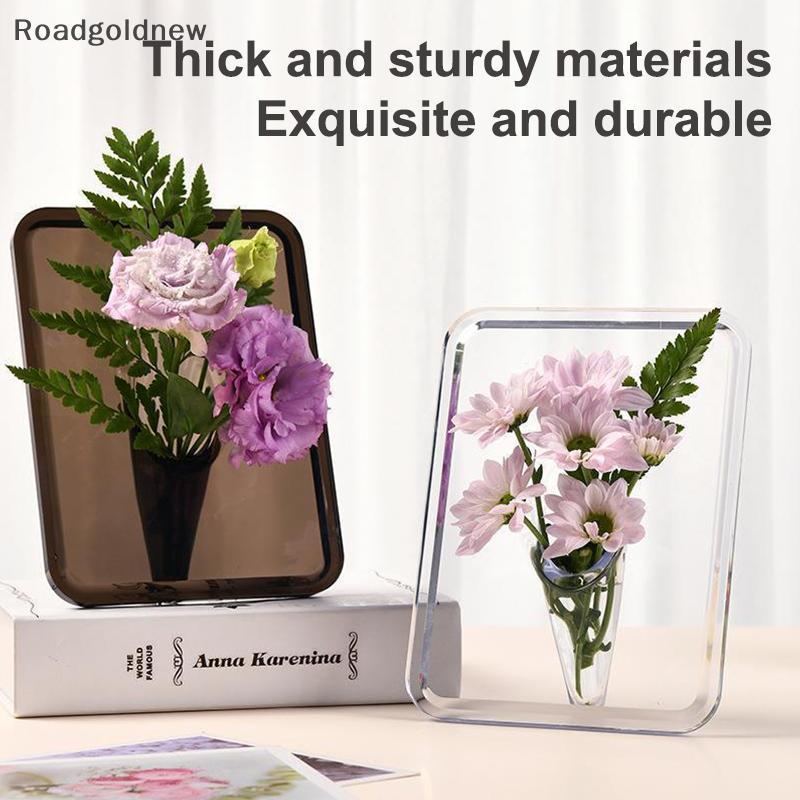 RGN Acrílico Moldura De Foto Vaso Arte Moderna Floral De Flores Desktop Planta Titular Para Escritório Casa Presente Mes