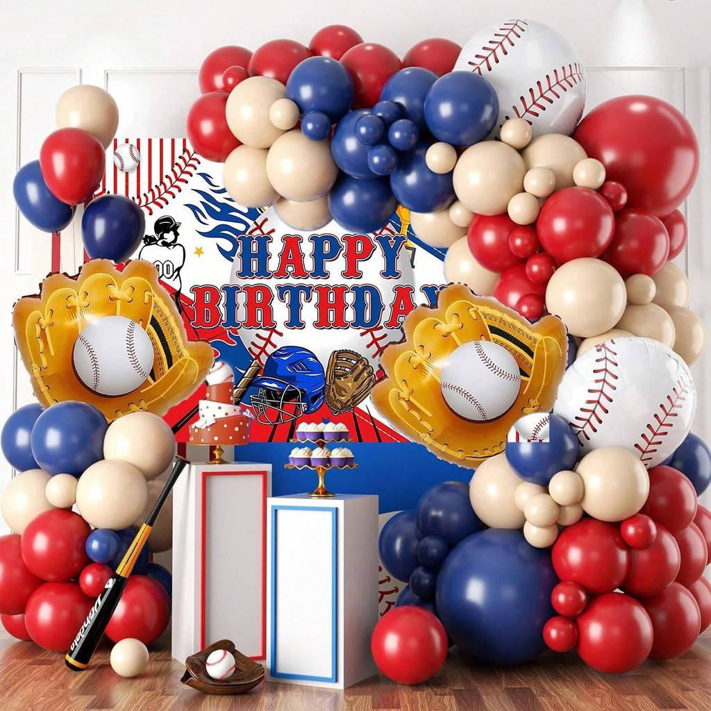 Novo estilo de beisebol filme alumínio balão bebê menino esportes festa aniversário conjunto cena crianças decoração ani