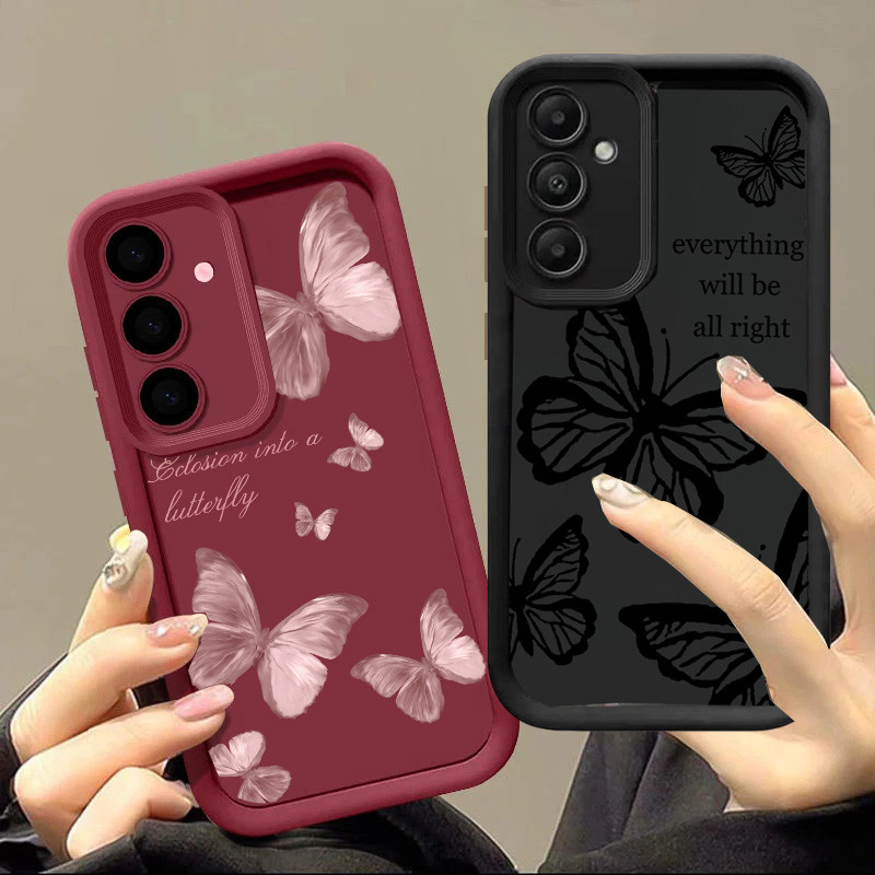 Capa Padrão Borboleta Para Samsung Galaxy A57 A37 A27 A15 A56 A55 A16 A17 A36 A26 A35 A54 A34 A53 A07 A06 A05 A14 A12 A5