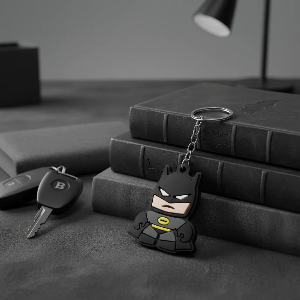 Kit 10 Chaveiros Strongcat Emborrachado Batman 2 - Preto