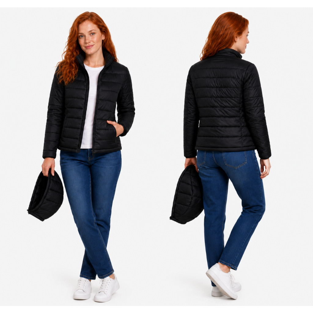 Jaqueta Premium Bobojaco Feminino Nylon Corta Vento Capuz Removível