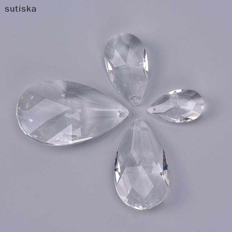 sutiska Lustre Transparente Cristais De Vidro Lâmpada Multi Facetada Conta Pendurada Gotas Pingentes BR