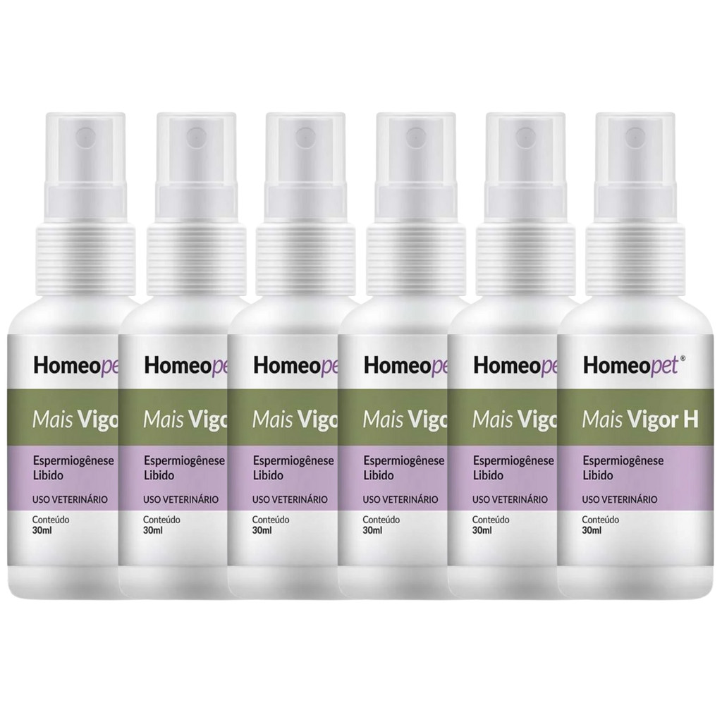 Kit 6 Mais Vigor H Reprodutor Canino Felino Fertilidade Natural