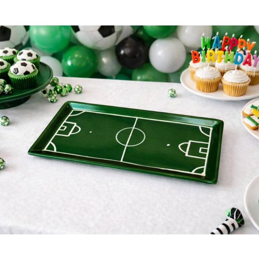 Bandeja Campo De Futebol Copa Em Ceramica Decoraçao Festa Aniversario 30 cm x 16 cm Frete Grátis